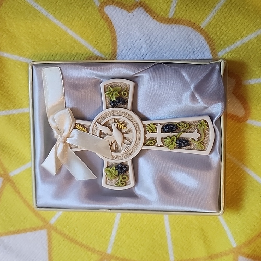 Holy Natures Harvest Themed Cross, Tree Christmas Ornament -